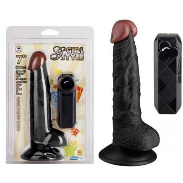 18 cm Uzunlukta Girl Style Zenci Titreşimli Realistik Penis
