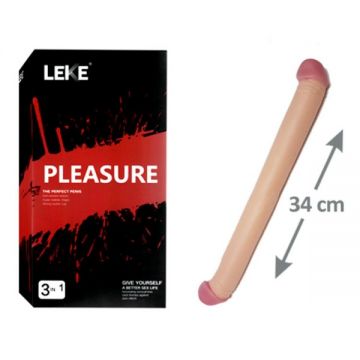 34 cm Pleasure Ten Rengi Çift Taraflı Dildo