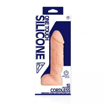 18 cm One Touch Silicone Titreşimli Kablosuz Realistik Penis