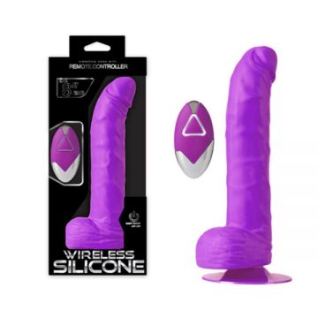 20 cm Wireless Silicone Ultra Gerçekçi Vibratör Mor