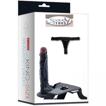 24 cm Mighty Pounder Siyah Renk Belden Bağlamalı Protez Penis