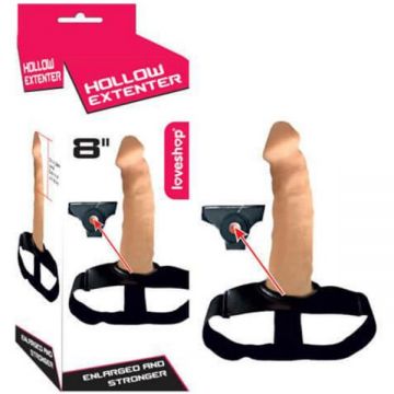 20 cm Hollow Extender Ten Rengi Belden Bağlamalı Penis