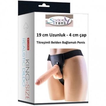 19 cm Morpheus Ten Rengi Belden Bağlamalı Protez Penis 