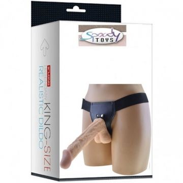 20 cm Damarlı Ten Rengi Belden Bağlamalı Protez Penis